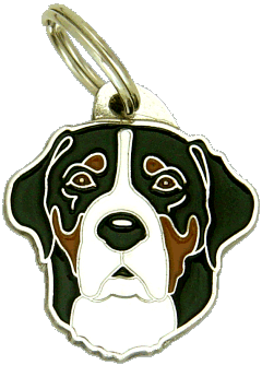 Grande boiadeiro suíço <br> (placa de identificação para cães, Gravado incluído)